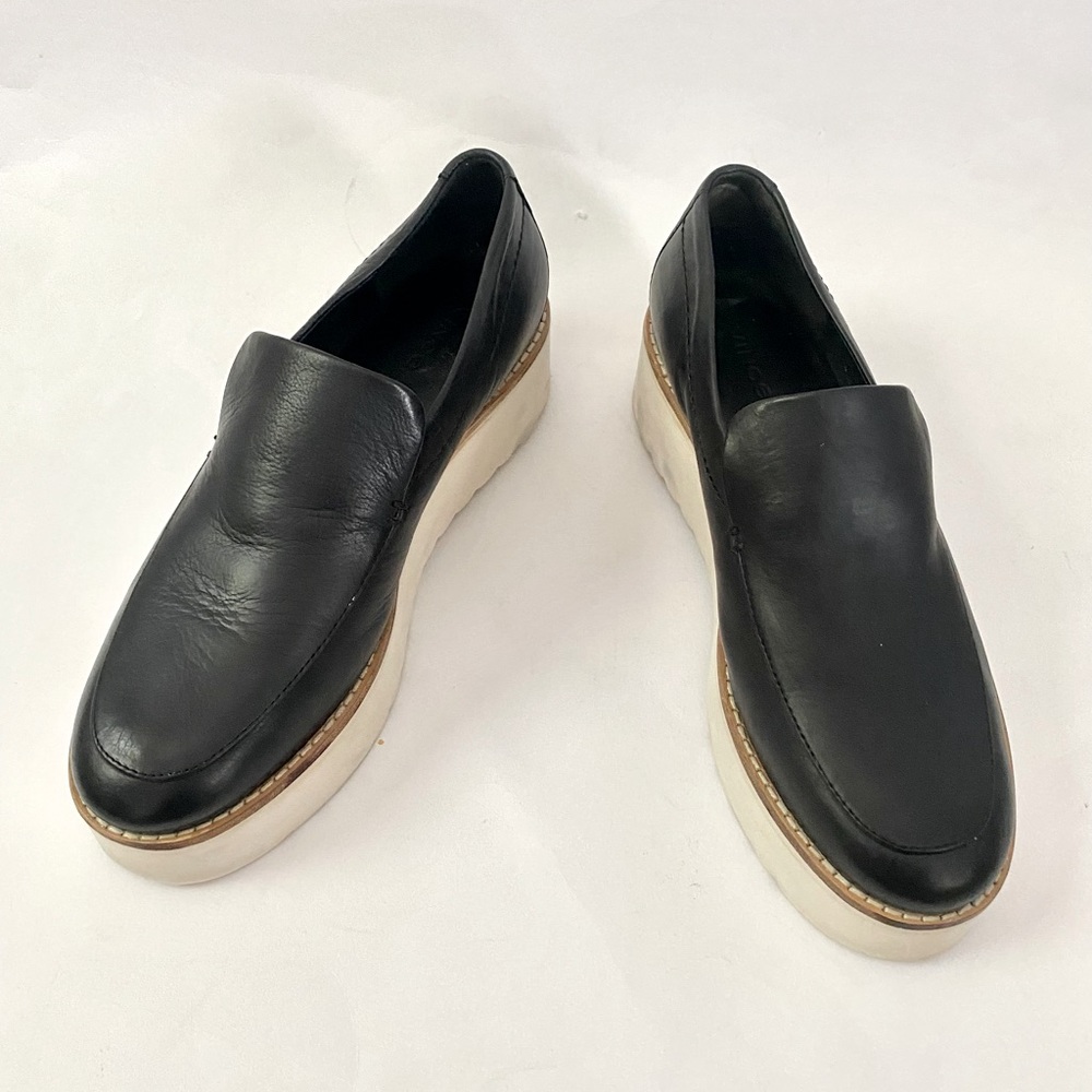 Vince Black Leather Loafers